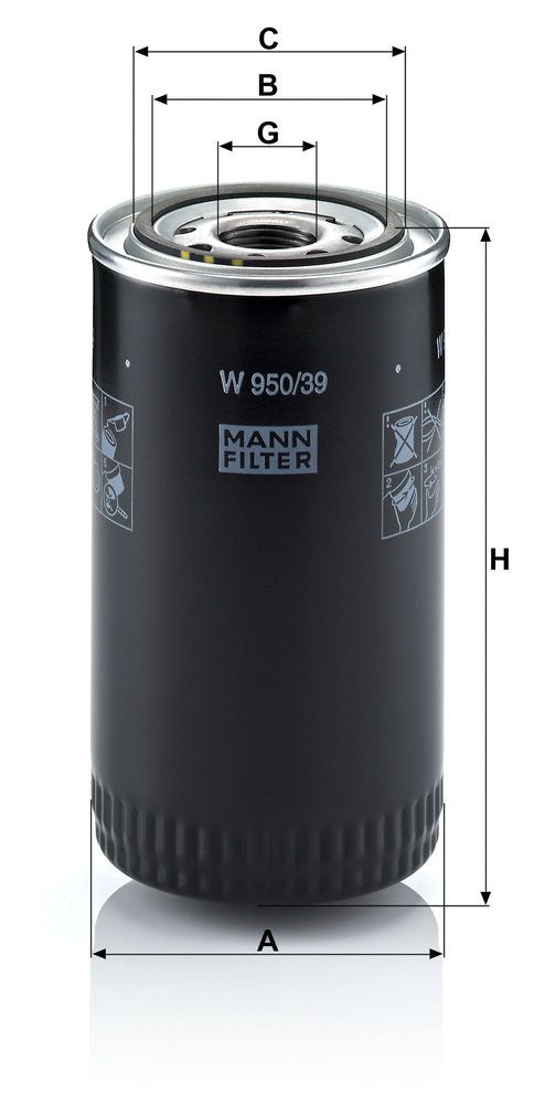Levně Olejový filtr MANN-FILTER W 950/39