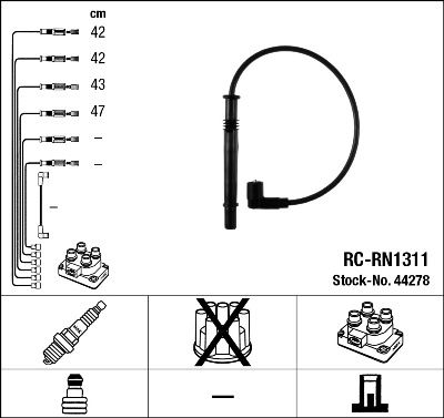 Sada kabelů pro zapalování NGK RC-RN1311