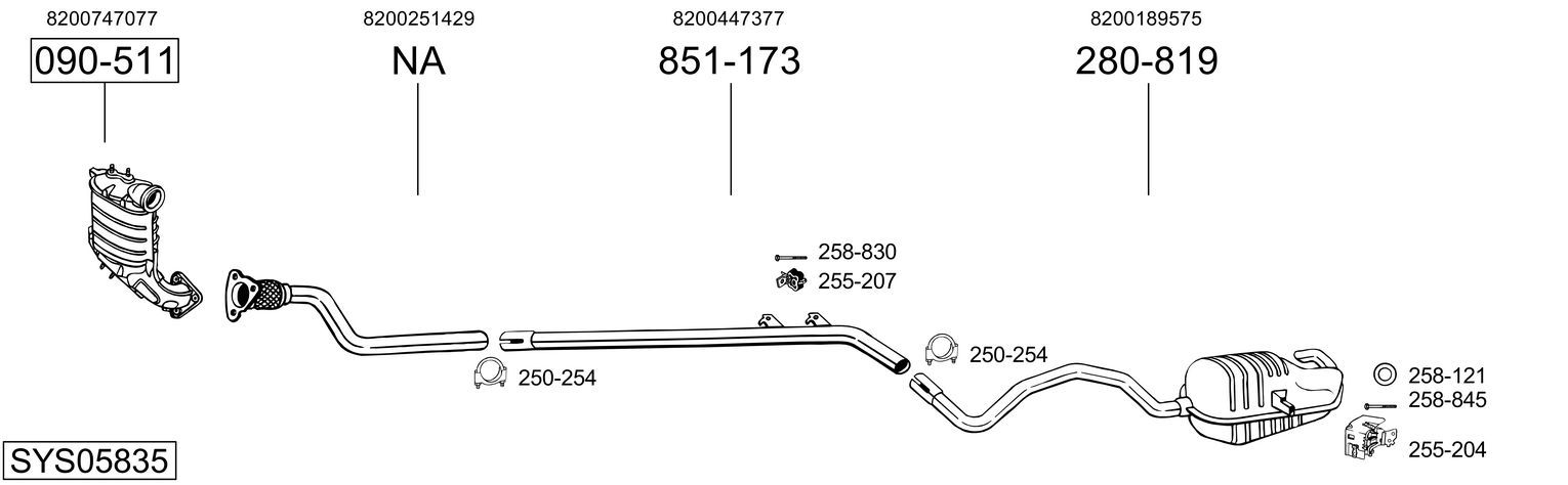 Układ wydechowy BOSAL SYS05835