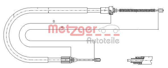 Cięgło, hamulec postojowy METZGER AUTOTEILE 11.6584