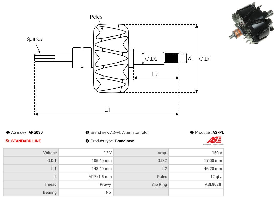 Levně Rotor, generátor AS-PL AR5030