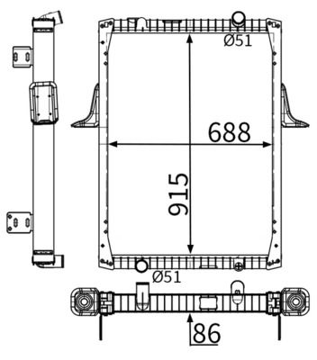 Radiator, racire motor MAHLE CR 2090 000S