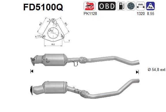 Filtr sadzy / filtr cząstek stałych, układ wydechowy AS 3R0254750X