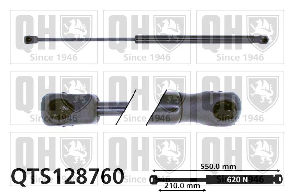 Sprężyna gazowa, pokrywa bagażnika QUINTON HAZELL QTS128760