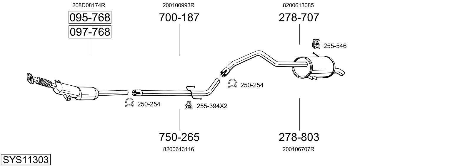 Układ wydechowy BOSAL SYS11303