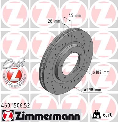 Brzdový kotouč ZIMMERMANN 460.1506.52