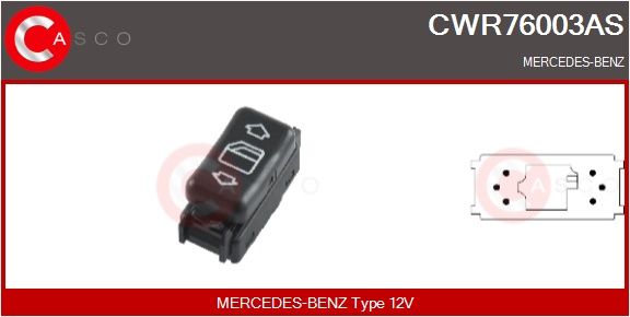 Spínač, zvedací zařízení oken CASCO CWR76003AS