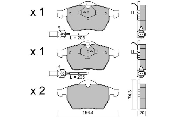 Zestaw klocków hamulcowych, hamulce tarczowe AISIN BPVW-1014