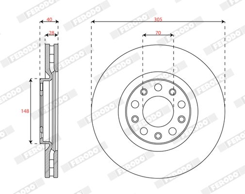 Tarcza hamulcowa FERODO DDF2882C