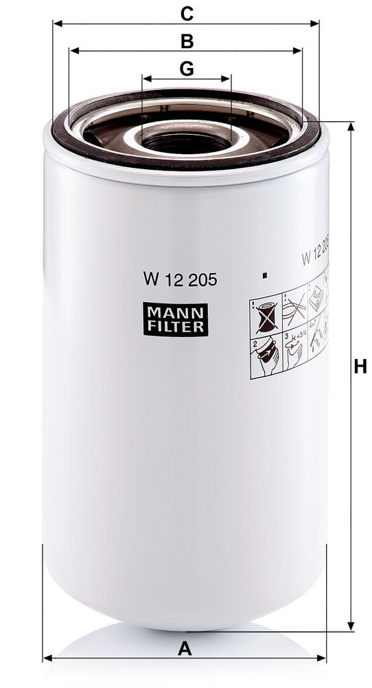 Levně Olejový filtr MANN-FILTER W 12 205