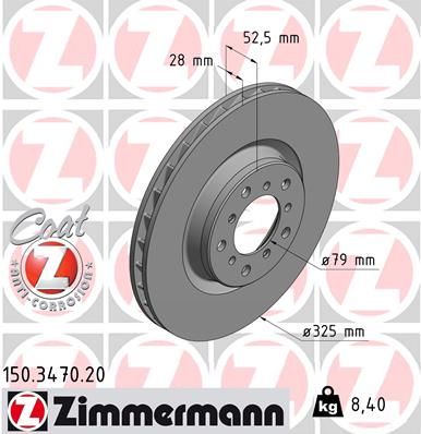 Disc frana ZIMMERMANN 150.3470.20