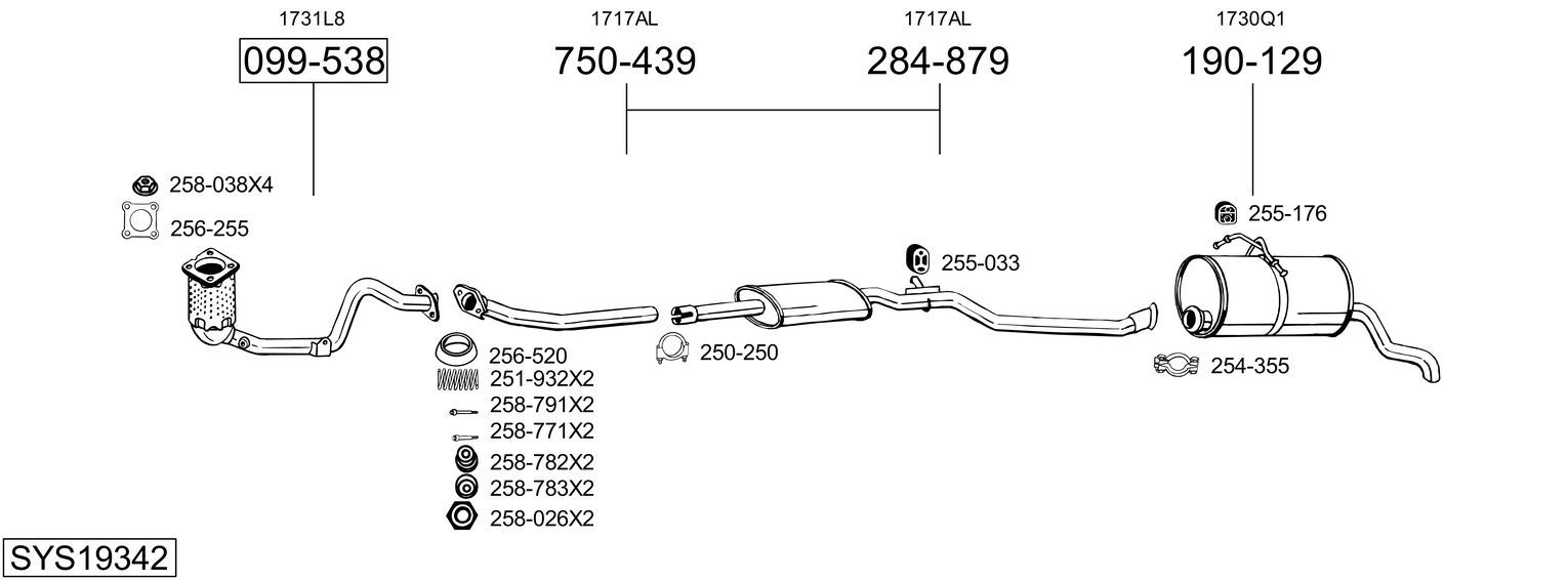 Układ wydechowy BOSAL SYS19342