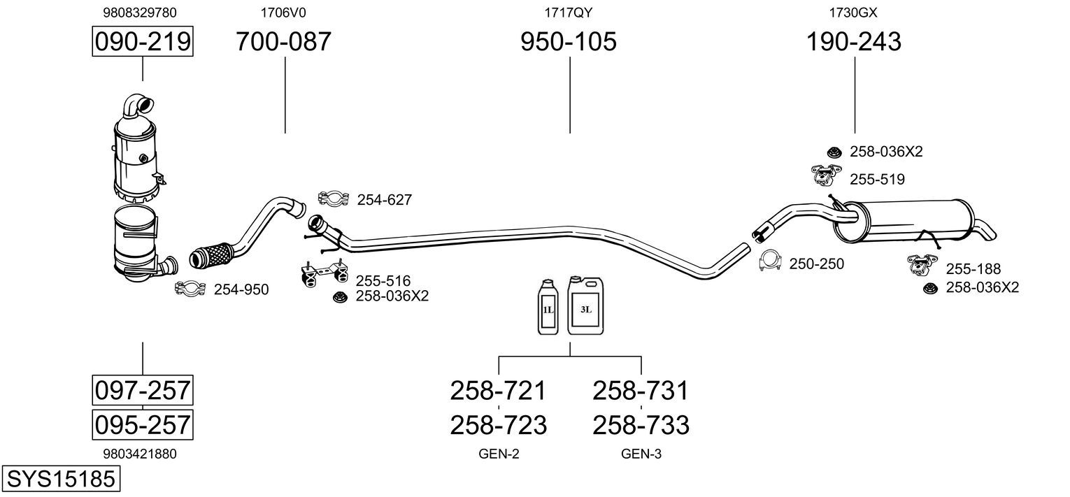 Układ wydechowy BOSAL SYS15185