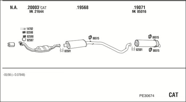 Układ wydechowy WALKER PE30674