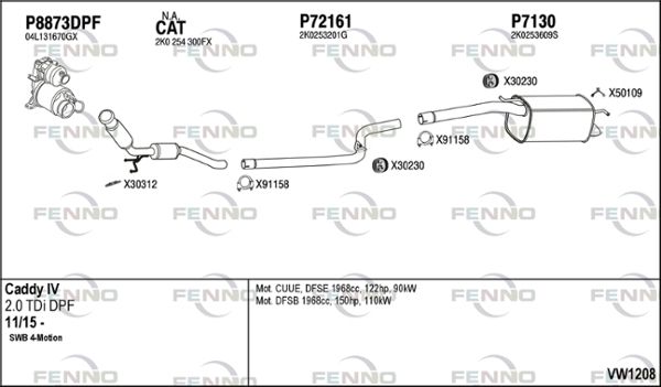Układ wydechowy FENNO VW1208