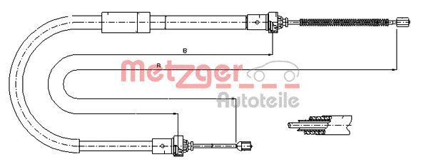 Cięgło, hamulec postojowy METZGER AUTOTEILE 11.6574