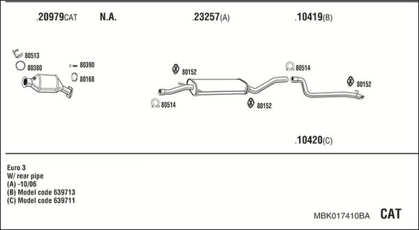 Układ wydechowy WALKER MBK017410BA
