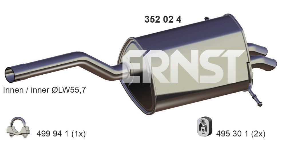 Zadní tlumič výfuku ERNST 352024