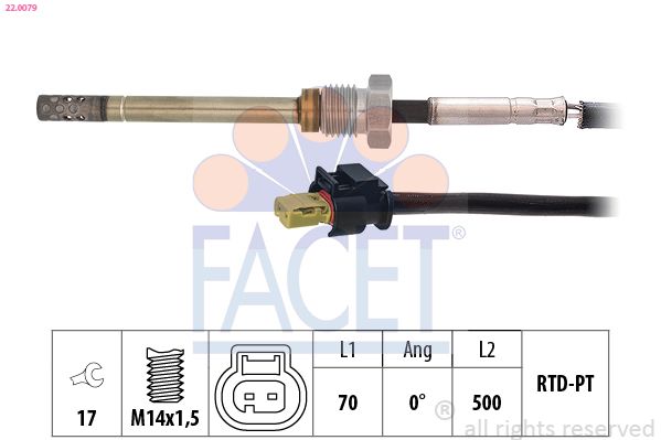 czujnik, temperatura spalin FACET 22.0079