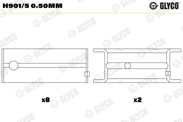 Cuzineti, arbore cotit GLYCO H901/5 0.50mm