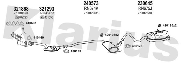 Układ wydechowy KLARIUS 721036E