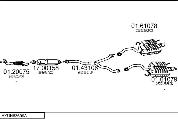 Układ wydechowy MTS HYUN63699A020104