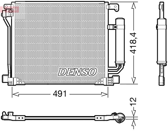 Kondenzátor, klimatizace DENSO DCN46025