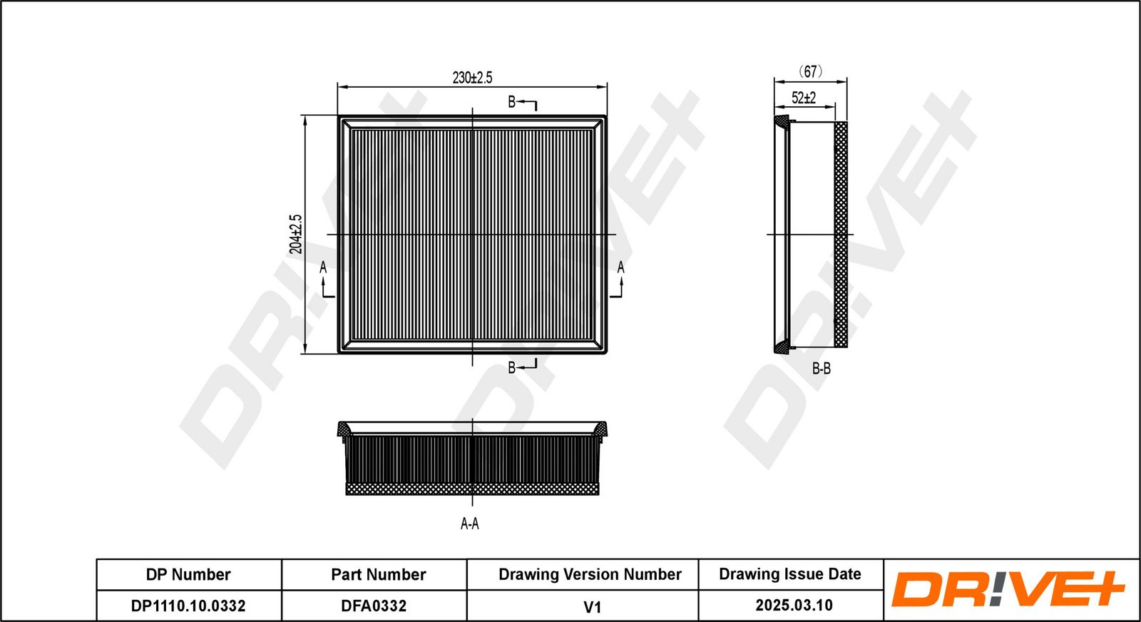 Filtru aer Dr!ve+ DP1110.10.0332