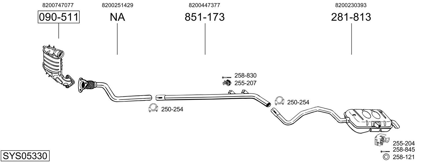 Układ wydechowy BOSAL SYS05330