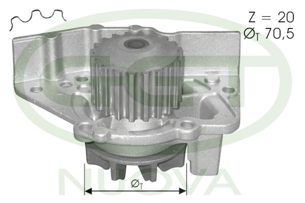 Pompă de apă, răcire motor GGT PA12048