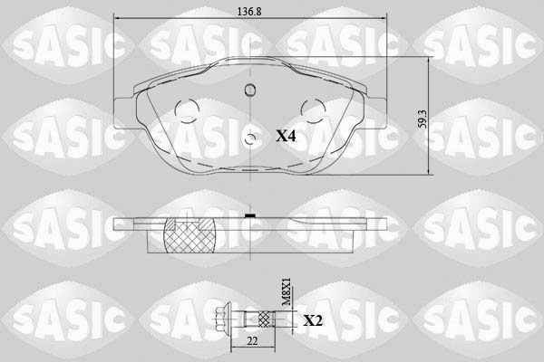 Zestaw klocków hamulcowych, hamulce tarczowe SASIC 6210078