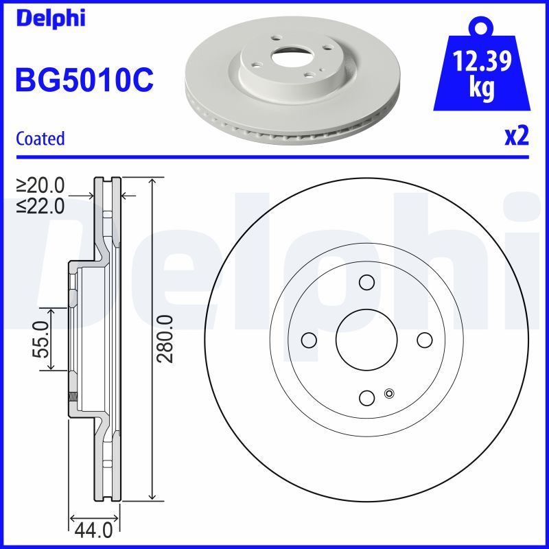 Brzdový kotouč DELPHI BG5010C