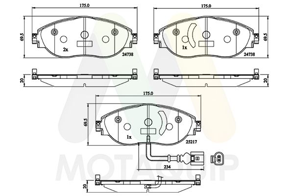 set placute frana,frana disc MOTAQUIP LVXL1739