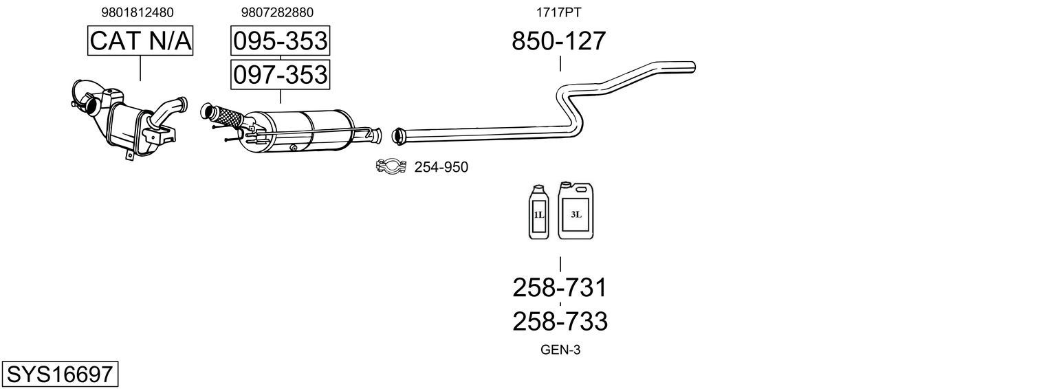 Układ wydechowy BOSAL SYS16697