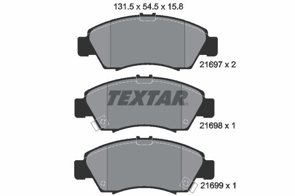 Sada brzdových platničiek kotúčovej brzdy TEXTAR 2169701