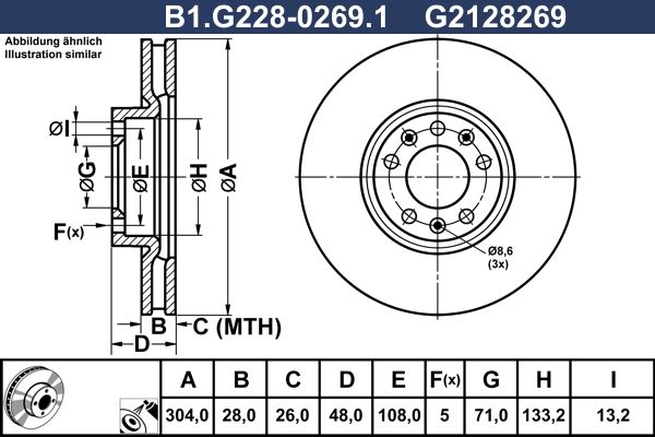 Tarcza hamulcowa GALFER B1.G228-0269.1