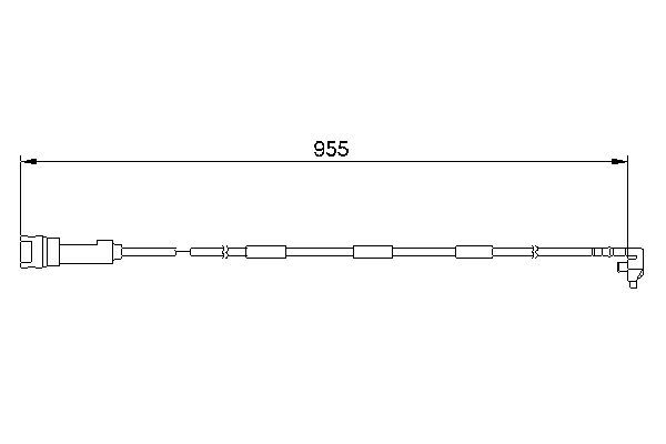 Styk ostrzegawczy, zużycie okładzin hamulcowych BOSCH 1 987 474 906