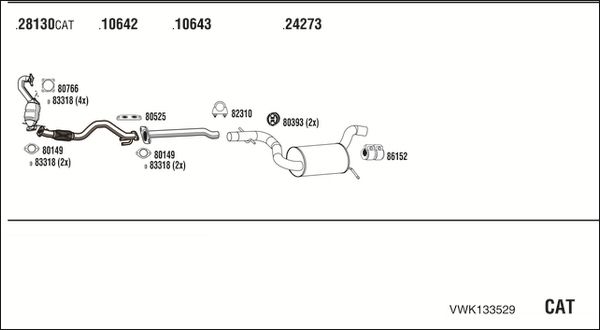 Układ wydechowy WALKER VWK133529