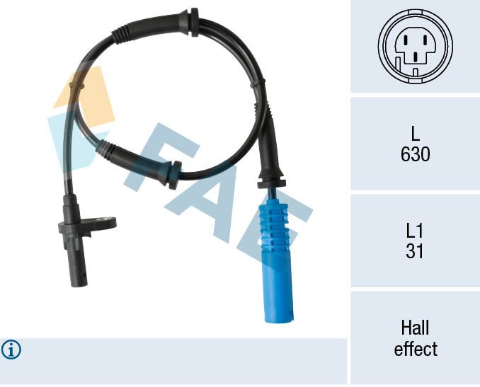 Czujnik, prędkość obrotowa koła FAE 78455