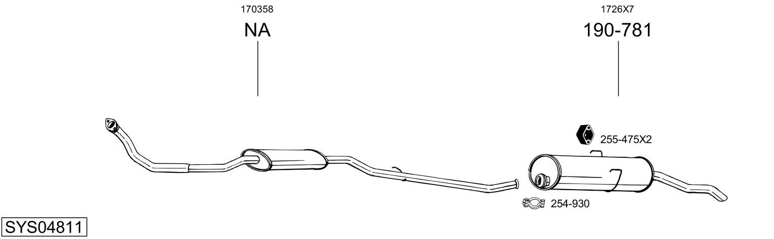 Układ wydechowy BOSAL SYS04811