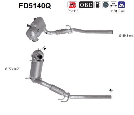 Filtr sadzy / filtr cząstek stałych, układ wydechowy AS FD5140Q