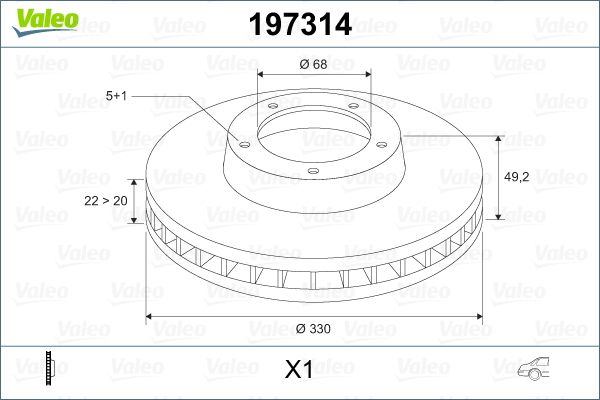 Brzdový kotouč VALEO 197314