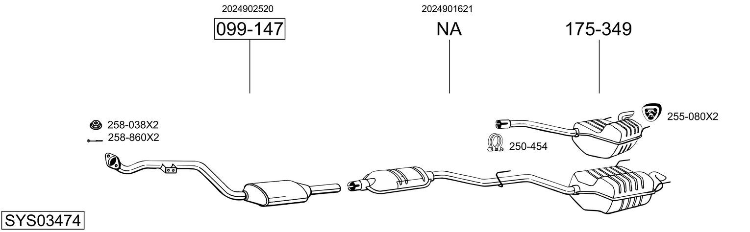 Układ wydechowy BOSAL SYS03474