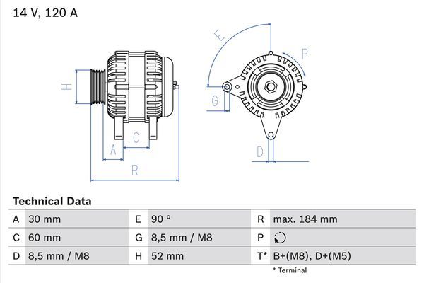 Alternator BOSCH 0 986 041 280