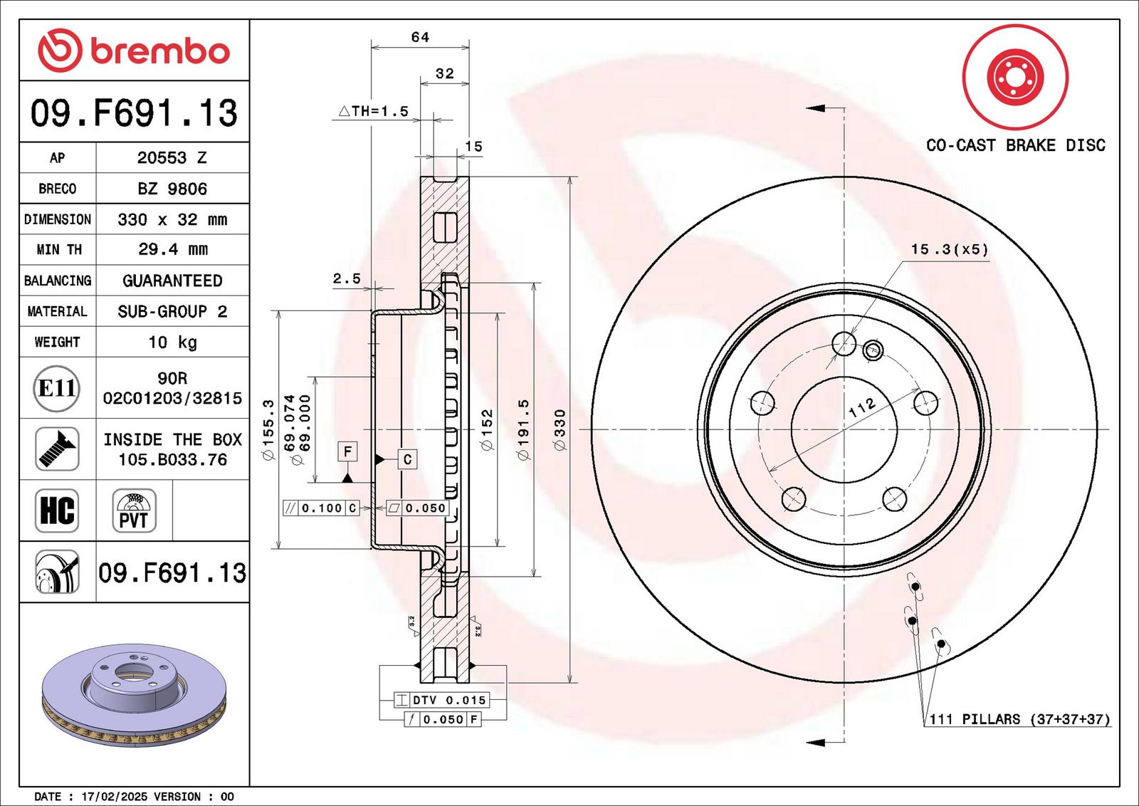 Tarcza hamulcowa AP 20553Z