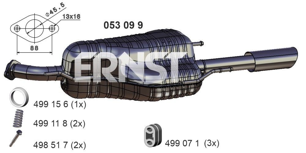 Zadní tlumič výfuku ERNST 053099