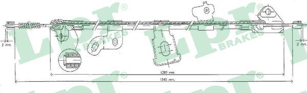 Tažné lanko, parkovací brzda LPR C0892B