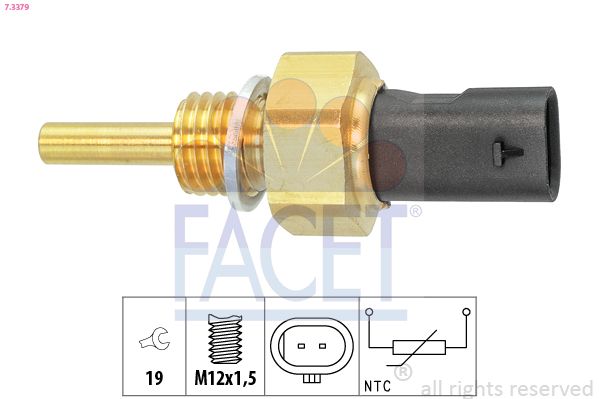 Czujnik, temperatura płynu chłodzącego FACET 7.3379