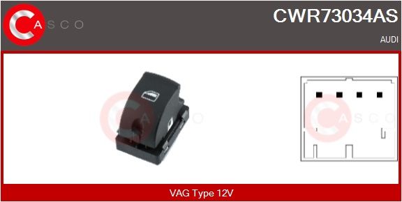 Spínač, zvedací zařízení oken CASCO CWR73034AS