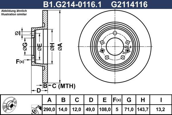 Tarcza hamulcowa GALFER B1.G214-0116.1